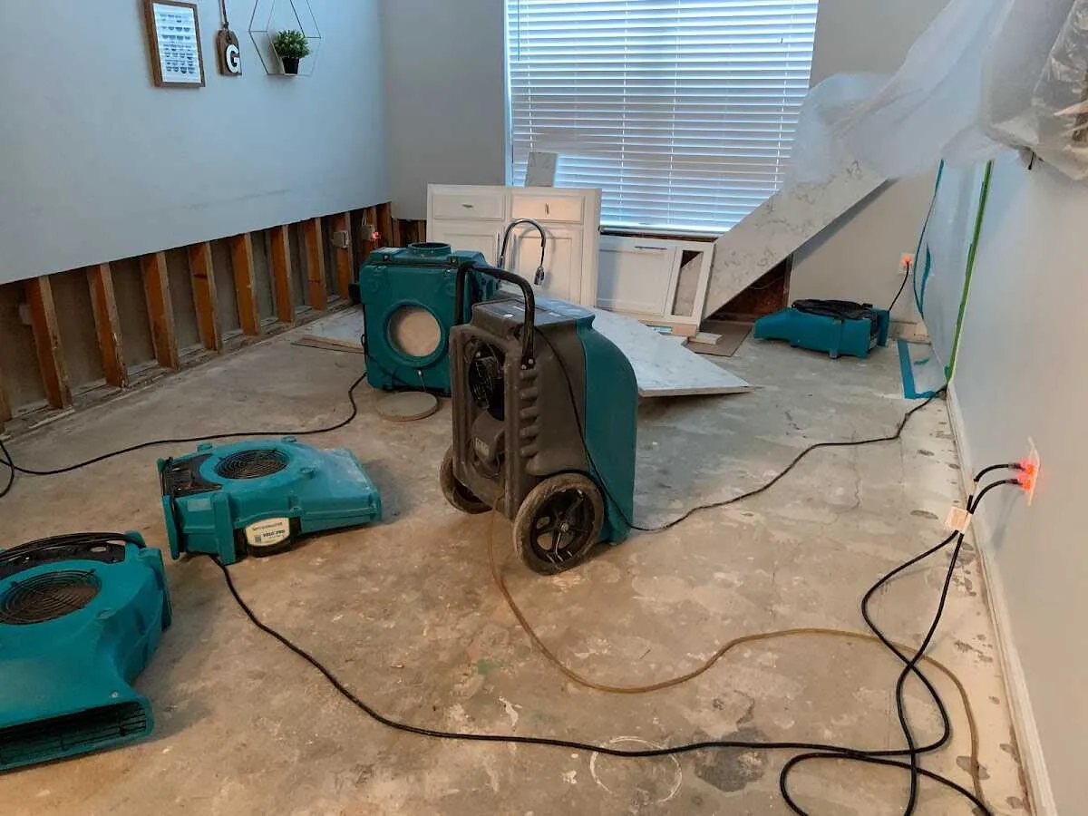 Dehumidifier in flood-cut room for Water Extraction & Removal in Lake Worth Beach