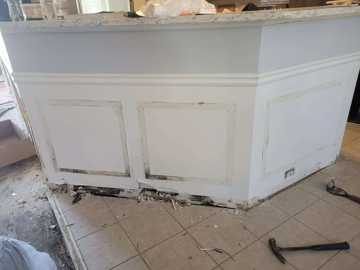 Water damage and mold on kitchen during Mold Inspection & Testing in Lake Worth Beach